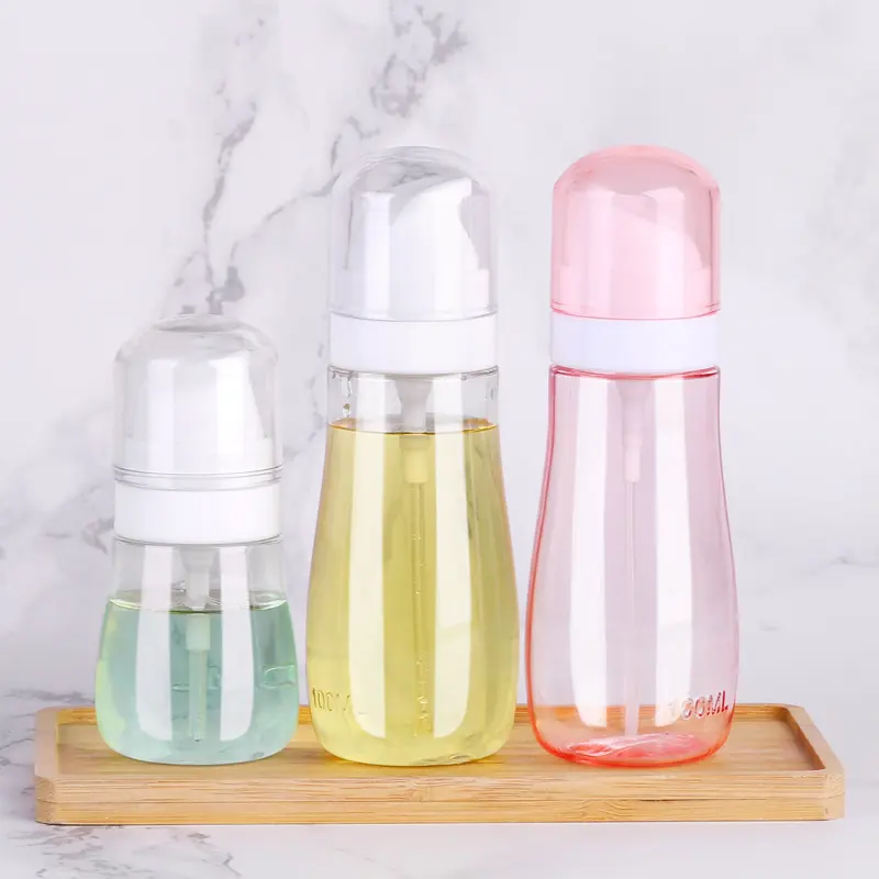 2020新しいクリエイティブトラベルキットミニプラスチック空のアルコールボトル100Ml詰め替え可能な香水フラットトリガースプレーボトル