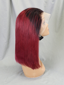 印度原发16英寸自然直发假发200%密度13x4高清蕾丝前额透明瑞士卷发假发 - Product Image 5