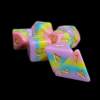 Ensemble de dés polyédriques en plastique pour jeux de société, thème Noël