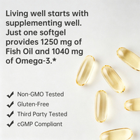 Capsules d'huile de poisson Oméga 3 Halal, naturelles, de morue sauvage d'Alaska, EPA DHA, en gélules molles, personnalisables pour les compléments sportifs