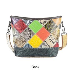 Bolsos cruzados de cuero genuino AndoBag, bolso de hombro de gran capacidad con costuras de color, bolso tipo satchel para mujer 3094 - Product Image 5