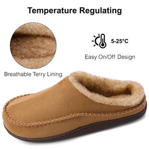 Chaussons pour hommes YL-25452 avec mousse à mémoire de forme - Chaussons d'intérieur et d'extérieur ultra doux en peluche, chauds et confortables avec service OEM/ODM - Product Image 2