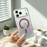 Étui de téléphone magnétique JOYPORODO B162 avec paillettes brillantes dégradées pour iPhone 18 Pro Max, transparent, antichoc, étui fantaisie pour femmes