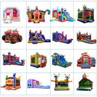 Juego interactivo pantalla de película Ninja Turtles Inflable Bounce House Combo Jump Castle