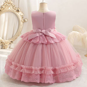 高品质无袖小女孩公主裙儿童钢琴表演特色褶边ODM批发可爱生日 - Product Image 6