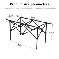 Table de pique-nique pliable et portable pour l'extérieur, idéale pour le camping, les marchés nocturnes, les barbecues, au design rustique, capacité de charge 100 kg