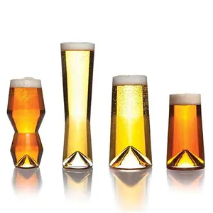 手工吹制创意定制500毫升啤酒玻璃器皿酒具饮用现代透明啤酒杯
