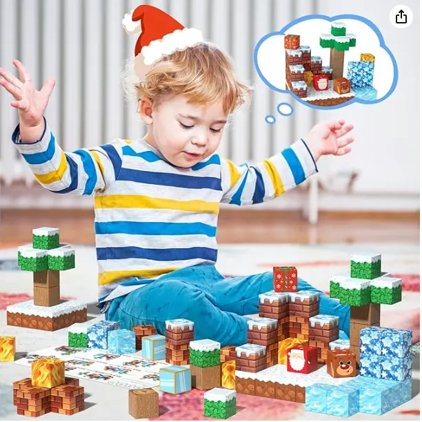 Tùy chỉnh Montessori 3D Magnetic Cube Khối xây dựng cho trẻ em lứa tuổi 3-5 mầm non học tập đồ chơi của tôi xây dựng thế giới gạch