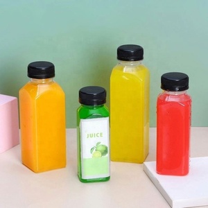 ขวดนมชาแบบใช้แล้วทิ้งทรงสี่เหลี่ยม ขายส่ง ขนาด 120-500 มล. ขวดพลาสติก PET ใส สำหรับน้ำผลไม้และเครื่องดื่ม - Product Image 5