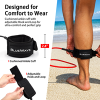 Laisse de surf droite 10 pieds, corde de jambe flottante à faible résistance avec manchette rembourrée et pivot, 7 couleurs pour le SUP et le surf