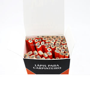 Promocional cuadrado negro plomo plano carpintero lápiz constructor construcción regalos promocionales HB carpintero lápiz en Stock - Product Image 3