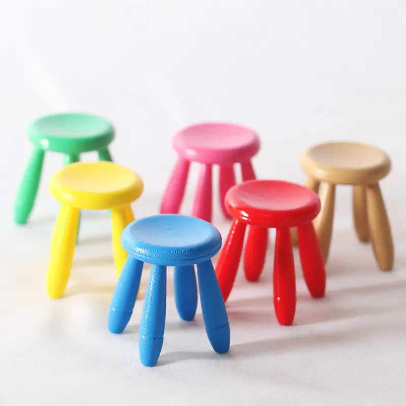 OEM-organizador de silla de plástico multicolor para niños, muebles para casa de muñecas pequeña, precio de fábrica