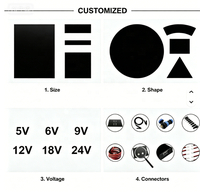 Panneaux solaires flexibles ETFE de petite taille sur mesure 2W 3W 5W 6V 12V, mini module PV mono tout noir pour ventilateur, lumière LED, traceur GPS