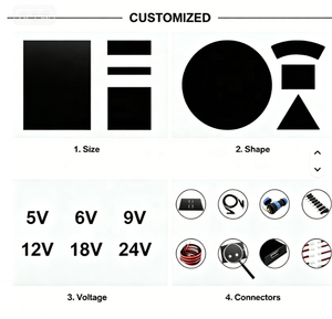 <span class=keywords><strong>Panneaux</strong></span> solaires flexibles ETFE de petite taille sur mesure 2W 3W 5W 6V 12V, mini module PV mono tout noir pour ventilateur, lumière LED, traceur GPS - Product Image 6