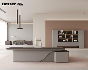 Muebles de Oficina Personalizados E0 para Ejecutivos y Directores, Escritorio de Oficina Moderno y Lujoso de Madera Duradera, Fácil de Ensamblar, para el Hogar - Product Image 4