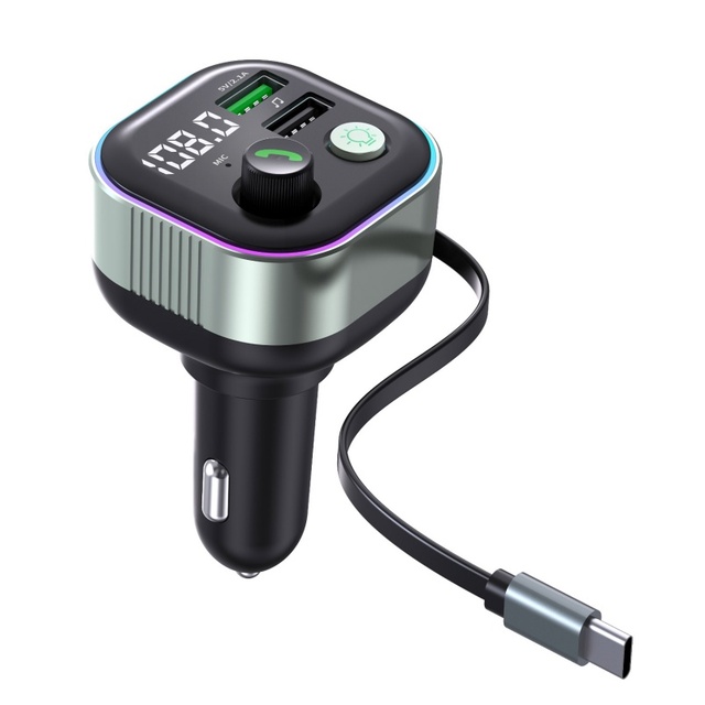 Car Charging Hand-free BT 5.0 Mp3 Player PD QC3.0 Quick Charge FM Transmitter 20W Fast Car Charger with Lamp Night Light