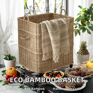 Cesta de Bambú Multifuncional Tejida a Mano con Asa, Ecológica, para Almacenamiento de Alimentos en Restaurantes, Picnics y Cocinas - Product Image 2