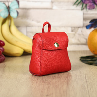 Porte-monnaie mini-sac en cuir pleine fleur grainé personnalisé, à suspendre, pour rouge à lèvres et étui AirPods, avec porte-clés
