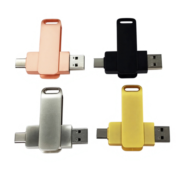 Most Popular Dual Port Metal Type C Flash Drive 2.0 32GB 64GB Pendrive Personalized High Speed USB C Flash Memory OTG USB Stick