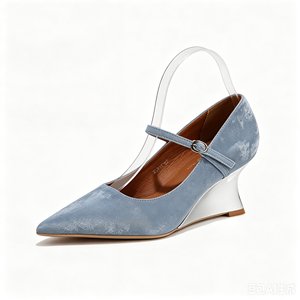 Spitze Samt-Mary-Jane-Pumps mit Keilabsatz für Damen, Atmungsaktiv, Rutschfest, Verstellbarer Riemen mit Schnalle, Hochzeitsschuhe - Product Image 4