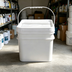 Cubo de plástico rectangular de 20 litros con asa de plástico, cubo cuadrado vacío para almacenamiento de materia prima de revestimiento - Product Image 2