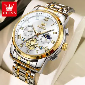 Reloj OLEVS 2859 con Logo Personalizado, de Lujo, Resistente al Agua, de Negocios, de Acero Inoxidable y Alta Calidad, Reloj de Cuarzo para Hombre - Product Image 1