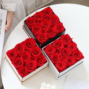 กุหลาบที่เก็บรักษาไว้หรูหราในกล่องสี่เหลี่ยมสีแดงกุหลาบตกแต่งสำหรับวันเกิดวันวาเลนไทน์ของขวัญคริสต์มาสนิรันดร์ยาวนาน3-5ปี - Product Image 4