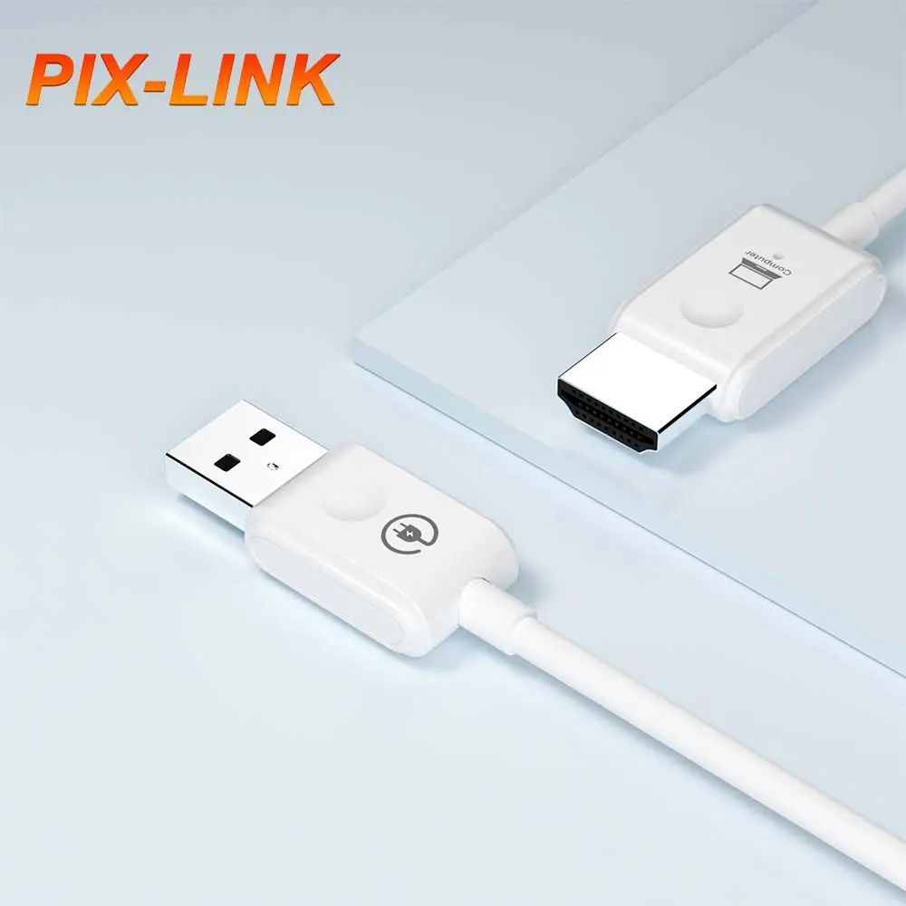 PIX-LINK CS6 Kit transmisor y receptor inalámbrico HDMI, extensor de red HDMI, herramienta de proyección de pantalla Plug-N-Play inalámbrica