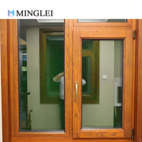 MINGLEI Vente en gros Modèle Design Fenêtre en bois avec double vitrage Verre Bois de chêne Arc rond Fenêtre à battant