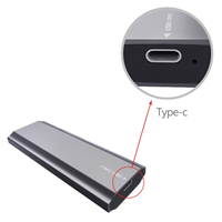 Adaptor Enclosure SSD 2-in-1 Aluminium M.2 NVMe NGFF Tanpa Alat, NVMe ke USB-C Gen 2 10Gbps ShuoLe TNP07