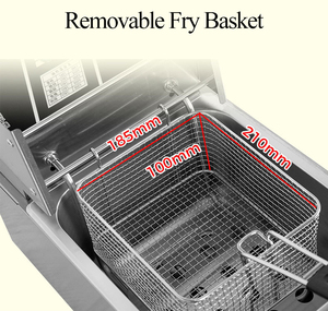 Friggitrice Commerciale DF81, Friggitrice Elettrica per Tacchino con 1 Cestello, Friggitrice Singola da Banco in Acciaio Inox per Ristoranti - Product Image 4