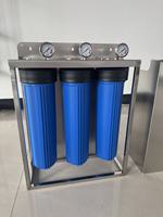Système de filtration d'eau pour toute la maison Big Blue 20 pouces à 3 étapes avec armoire en acier inoxydable de qualité 304 pour l'eau de puits domestique
