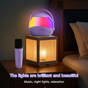 Altoparlante Karaoke Tascabile con Luci LED, Microfoni Wireless, Modificatore di Voce, Regalo di Compleanno per Ragazze, Supporto Scheda TF - Product Image 3