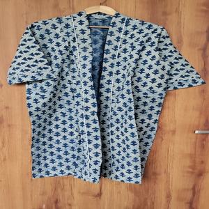 Bata Kimono de Algodón Azul de Tallas Grandes de Alta Calidad, Ropa de Estar con Estampado Floral Hecho a Mano, Disponible a Precio Mayorista - Product Image 2