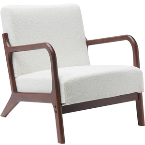 Modern Style One-Seater Indoor Wooden Armchair with PU Easy Assembly <strong>Reading</strong> <strong>Chair</strong> for Home Bedroom Dining or Office Use - Product Image 6
