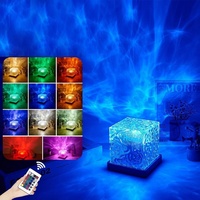 Moderna lampada da tavolo in cristallo ricaricabile che cambia colore con funzione quadrata cubo di Rubik luce notturna decorativa per camera da letto