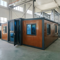 Maison mobile préfabriquée moderne en acier extensible et pliable, conteneur de 20 pieds avec salle de bain et toilettes