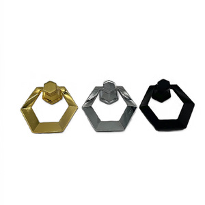 Furniture Handle Hexagonal Ring Zinc Alloy <b>Gold</b> Chrome <b>Cabinet</b> Drawer Pull European Style Durable - Product Image 4