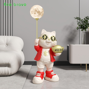 Trang trí nội thất may mắn mèo trang trí phòng khách phòng ngủ sàn lớn âm lịch đèn - Product Image 3