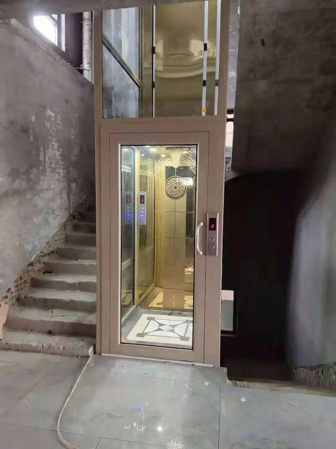 Yüksek kalite ucuz otomatik konut asansörü Villa küçük ev ev asansör hidrolik açık paslanmaz çelik asansörler