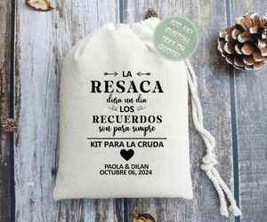 Bolsas de Bienvenida y Kits para la Resaca de Boda, Ecológicas, de Lona de Algodón, para Bodas de Destino y Recuerdos de Boda - Product Image 1