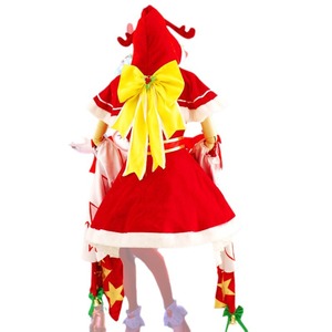 Diao Chan Christmas Cosplay Costume Red Corduroy Dress With Cape For Game Anime Role Playing - Product Image 5