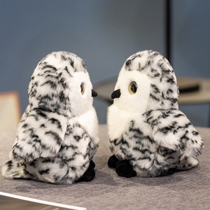 Peluche réaliste hibou rayé noir et blanc, décoration d'intérieur, cadeau pour enfants, jouet en peluche animal - Product Image 3
