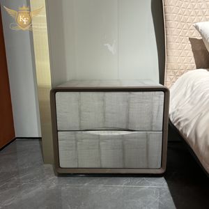 Phật Sơn thắp sáng eponge đổ chambre một coucher, vua thắp sáng đôi, luxueux, revetement En cuir GRIS ET Noir - Product Image 4