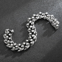 Bracelets pour hommes femmes Biker Creative Punk Vintage argent acier inoxydable gothique squelette crâne cubain lien chaîne