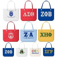 Maßgefertigte Griechische Buchstaben EVA Tragetasche Wasserdicht Hochkapazitäts-Geschenktasche für Studentenverbindungen Strandtasche für Griechisches Leben