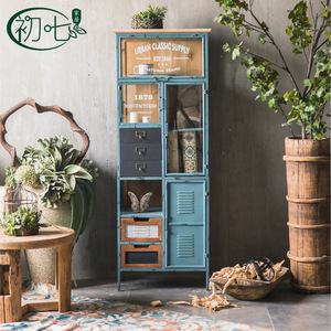 Vintage Industrial Wine Cabinet A175 Storage <b>Sideboard</b> Bedroom <b>Kitchen</b> Furniture Distressed Metal Design - Product Image 1