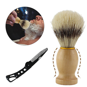 <b>Beard</b> Care Set With Stainless Steel Razor Wooden Brush Comb <b>Scissors</b> Styling Tools For Men Shaping <b>Beard</b> Grooming Kit - Product Image 3
