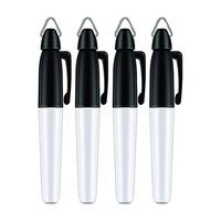 Marqueur permanent miniature en plastique à pointe fine, encre noire imperméable, logo personnalisé en gros
