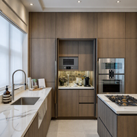 Ensembles d'armoires de cuisine sur mesure de style européen Vermont avec îlot central, solution de projet de mobilier moderne pour la maison